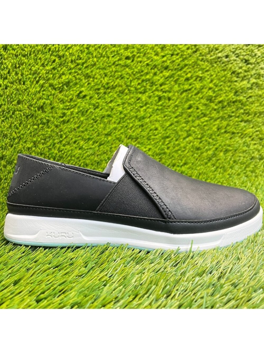 Kuru Roam Atla Womens Size 8 Black White Casual Walking Slip On Shoes Sneakers